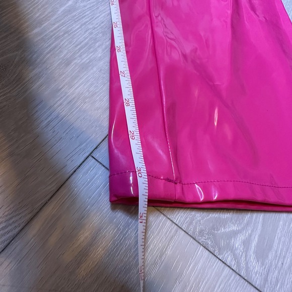 Tripp NYC hot pink faux leather vinyl y2k rave festival emo womens pants size 7 - Picture 5 of 8